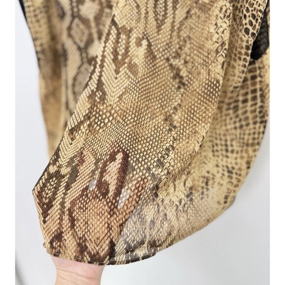 Anne Klein Snakeskin Sleeveless Chiffon Blouse Size 14 Preppy Event - Picture 4 of 11